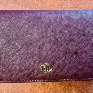 Ralph Lauren Burgundy Wallet with Gold Logo